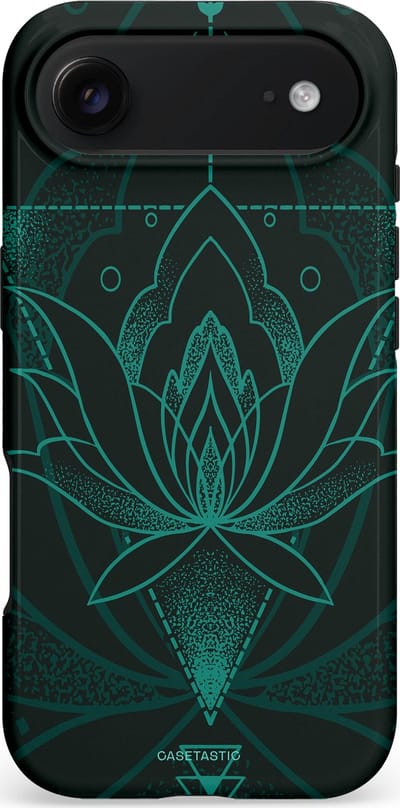 Casetastic hoesje geschikt voor Apple iPhone Air - MagSafe - Dubbellaagse bescherming - Lotus Zen - Fashion Case - Zwart Petrol