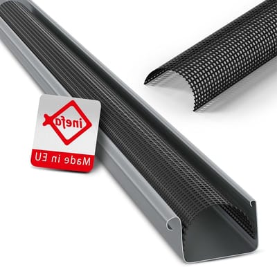 Bladvanger Dakgoot - Dakgootrooster Bladbescherming - Dakgoot Schoonhouden - Vormvast Polyethyleen - 10 stuks 2m 83mm - Zwart