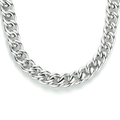 zilver gerhodineerd collier gourmette 5,8 mm 45 cm met groot springslot 1338027