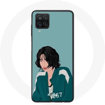 Samsung Galaxy A12 hoesje Inktvis Game Kang Sae Byeok Fanart gezicht tekenen