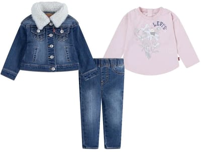 Levi´s ® Kids Set Met Lange Mouwen 3 Eenheden Blauw,Roze 18 Months Meisje
