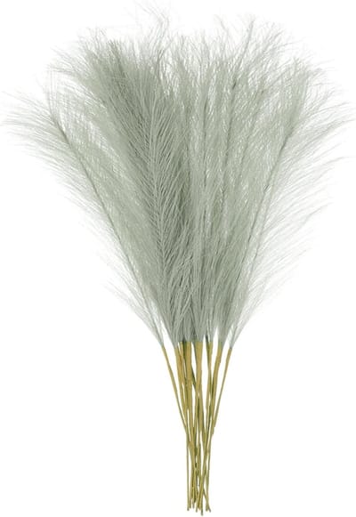Kunstgras Decoratie - Nep Planten - Huis Verfraaien - Natuurlijk Uiterlijk - 53 Cm - Lichtgrijs