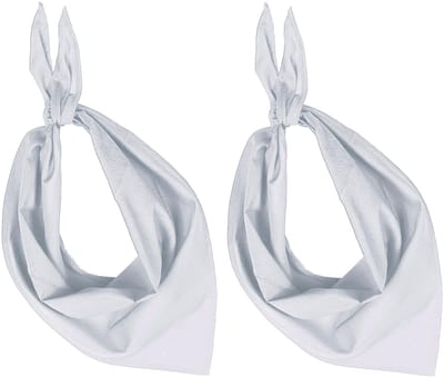 2x Zakdoek bandana wit - hoofddoekjes