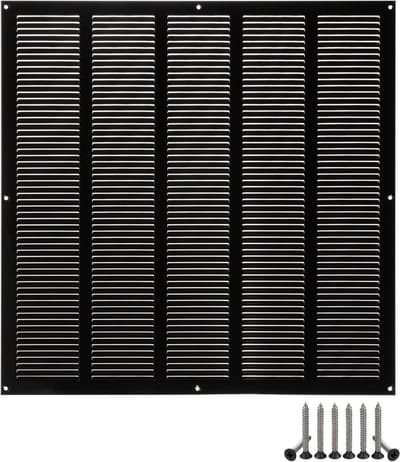 Ventilatierooster - Afvoerrooster - Luchtcirculatie Verbeteren - Insectenbescherming - 500x500mm - Zwart