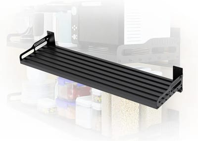 Magnetron Opbergrek - Keuken Beugel - Keuken Opbergen - Roestvrijstalen Wandmontage - Verstelbaar - Zwart