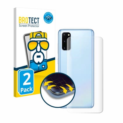 BROTECT - Screenprotector voor Samsung Galaxy S20 (Achterkant) - Folie Beschermfolie transparant volledig dekking - 2 Stuks