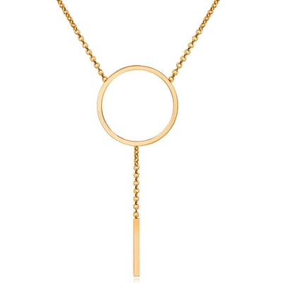 Dames ketting Cilla Jewels Edelstaal Verguld Rose Cirkel Staaf
