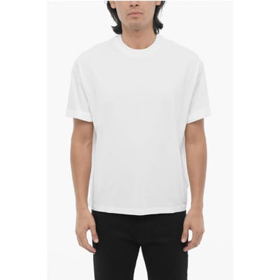 Effen kleur Easy Fit T-shirt met ronde hals in wit