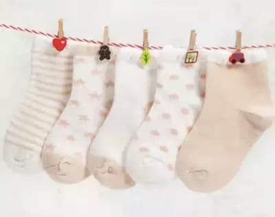 5 paar New born Baby sokken - Set Babysokjes - 0-6 maanden - Beige Babysokken - Multipack - Kraamcadeau voor Jongen of Meisje - Babyshower Cadeau - Kraammand