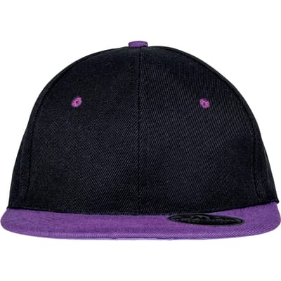 Result Bronx Original Flat Peak Snapback Dual Colour Cap RH82 - Black/Purple - One size
