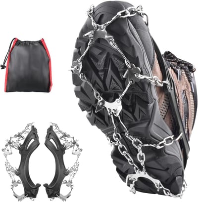 Crampons met 8, 10 of 13 Spikes, Antislip Schoenspikes voor Sneeuw en IJs, Ideaal voor Wandelen en Bergbeklimmen