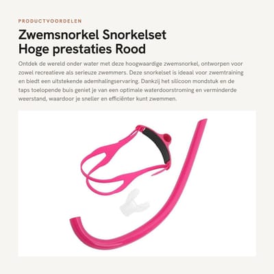 Dailygoods- Snorkelset Volwassenen Hoge Prestaties - Snorkel met Siliconen Mondstuk - Verstelbare Hoofdband - Duurzaam Materiaal - Ademuitrusting voor Zwemtraining