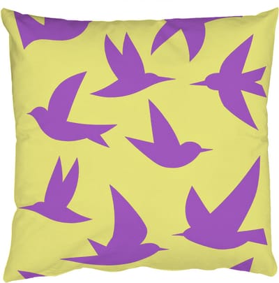 Sierkussens - Kussentjes Woonkamer - 50x50 cm - Vogels - Cirkel - Geel - Beweging
