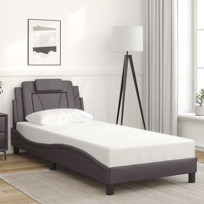 vidaXL - Bedframe - "Viana" - zonder - matras - kunstleer - grijs - 90x190 - cm