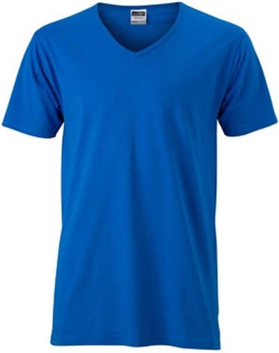 Daiber Heren Slim Fit V Hals T-Shirt (Kobaltblauw)