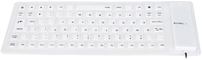 Dailygoods - Flexibel Siliconen Toetsenbord - Draagbaar - Waterdicht - USB Bedraad - Stil en Comfortabel - Geschikt voor PC en Laptop - Wit