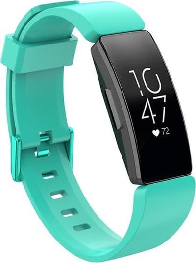By Qubix - Compatible Fitbit bandje - Geschikt voor fitbit Inspire 1 / HR / Ace 2 siliconen bandje met gesp - Maat: Small - turquoise