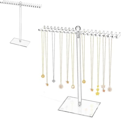 Sieradenbox van Acryl voor Halskettingen, Transparante Organizer voor Armbanden, Ringen en Oorbellen, Enkele Rij Design