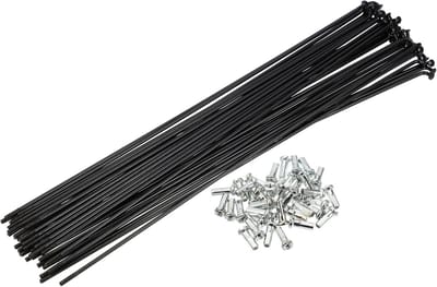 40 stuks 14G J curve spaken met nippels voor fiets - zwart
