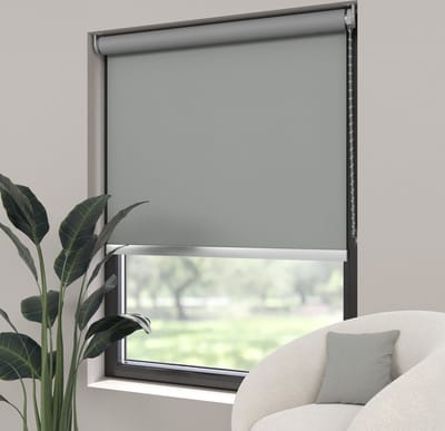 Dutchblinds Rolgordijn - verduisterend - Grijs - 45x190cm - Raamdecoratie op maat