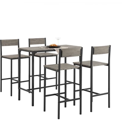 SoBuy Eettafelset OGT14-N - 1 Tafel met 4 Stoelen - 100 x 45 x 87 cm - MDF