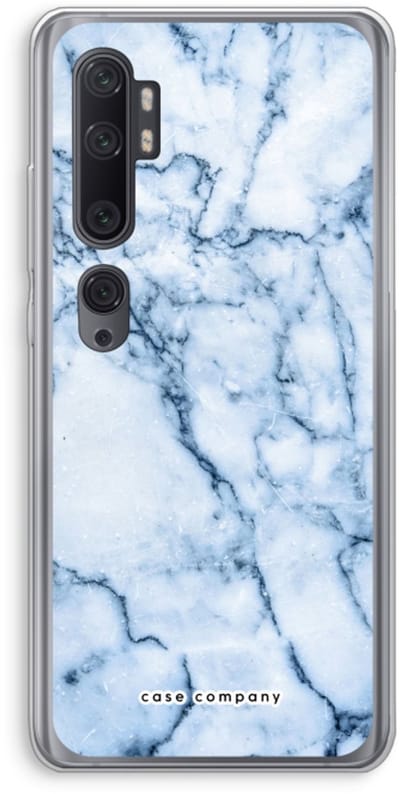 Case Company® - Hoesje geschikt voor Xiaomi Mi Note 10 Pro hoesje - Blauw marmer - Soft Cover Telefoonhoesje - Bescherming aan alle Kanten en Schermrand