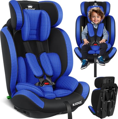 KIDIZ® kinderautostoeltje | kuip autostoeltje | 9 kg - 36 kg 1-12 jaar | groep 1/2 / 3 | universeel | goedgekeurd volgens ECE R44/04 | 6 verschillende kleuren | - Blauw