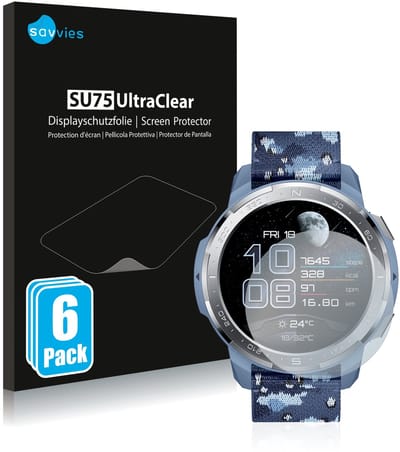 Savvies - Screenprotector voor Honor Watch GS Pro - Folie Beschermfolie transparant 6 Stuks