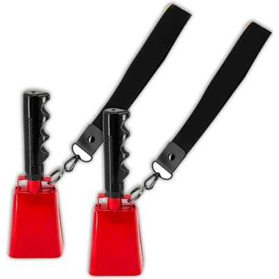 Paquet de 2 cloches avec poignée, générateurs de bruit pour jeux de Football, Ranch, événements sportifs, fête, Concert, 9 pouces