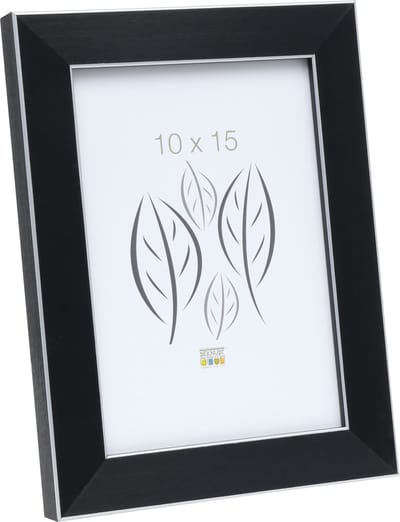 Deknudt Frames Fotolijst - Zwart met zilverbies -S41VK2 - 10x15 cm