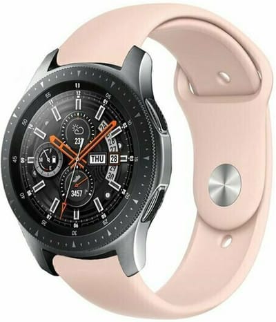 By Qubix - 22mm - Rubberen sportband - Zacht roze - geschikt voor Huawei Watch 3 / 4 / 5 (pro) - 46mm & geschikt voor Huawei Watch GT / GT 2 / GT 3 (pro) / GT 4 (pro) / GT 5 (pro) / GT 6 (pro) 46mm / Ultimate / Ultimate 2
