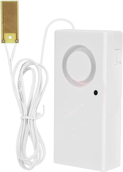 Waterlek Alarm - Detector Systeem - Huis Beveiliging - 120dB Luid Volume - 9.8x4.6x2.2 cm - Wit
