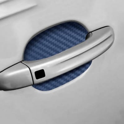 4 stuks Koolstofvezel Autodeur Beschermstickers - Kras- & Beschadigingsbestendig, Duurzame Beschermers in Meerdere Kleuren voor Verbeterde Voertuigbescherming blauw