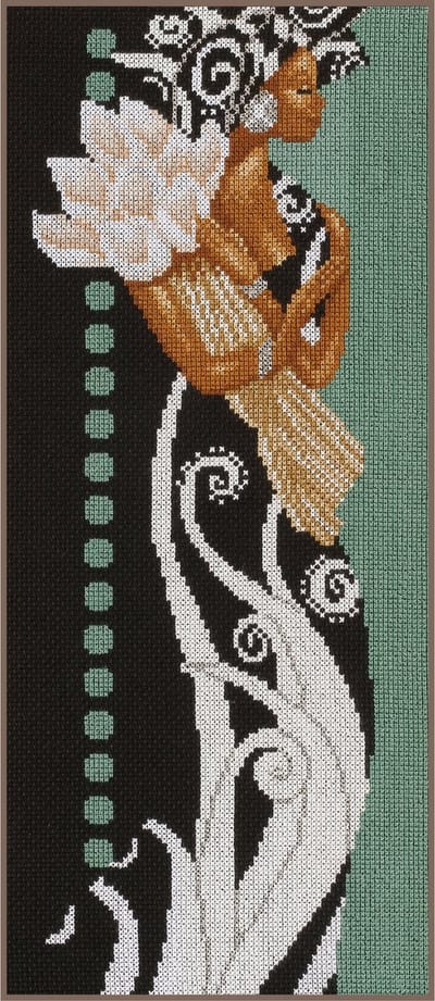 Lanarte Borduurpakket - Borduurset - Borduurpakket volwassenen - Telpakket kit - 20 x 40cm - Afrikaanse met bloemen - PN-0008187