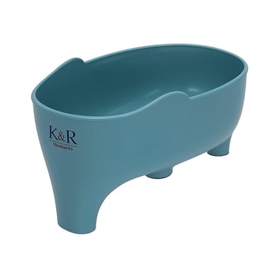 K&R Ventures® Olifant Zeef – Vergiet – Blauw – Antislip Zeefmand & Filter – Duurzaam Plastic Gootsteenzeef – Decoratief & Eenvoudig Schoon te Maken – Voor Keuken & Badkamer