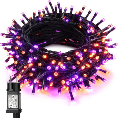 Lichtsnoer Halloween Decoratie Oranje Paars 25M 200 LED Waterdicht Timer Binnen Tuin Herfstdecoratie Kransen Party