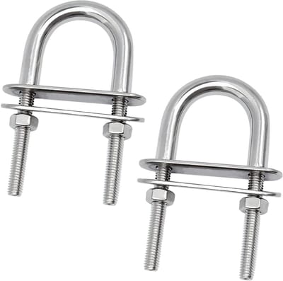 Allecto - U-bouten - Roestvrij staal 316 - Zeewaterbestendig - M6 - 2 stuks - U beugels - Voor bevestigen - 6 x 43 x 80 mm