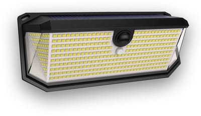 Solar wandlamp buiten 'Trival' - Met bewegingssensor - IP65 - Koud wit licht (6000K) - 500 lumen - Tuinverlichting op zonne-energie - Zwart