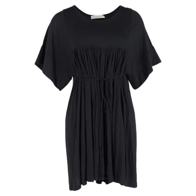 Stella McCartney mini-jurk met strikceintuur in de taille van zwart katoen