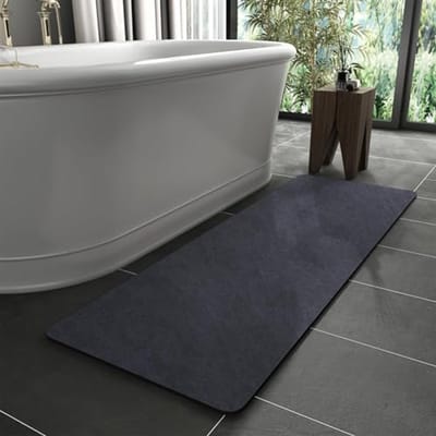 Antislip Badmat 40 x 120 cm - Superabsorberend, Sneldrogend en Wasbaar - Voor Badkamer en Douche - Marineblauw