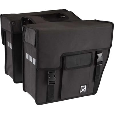 Willex Shopper Afgeschuind - Dubbele Fietstas - 33 liter - Zwart - De Klassieker