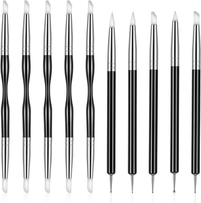 10 Stuks Silicone Kwasten Set voor Schilderen op Nummer, Modellen en DIY Projecten - Rubber Clay Tools en Vormgevers