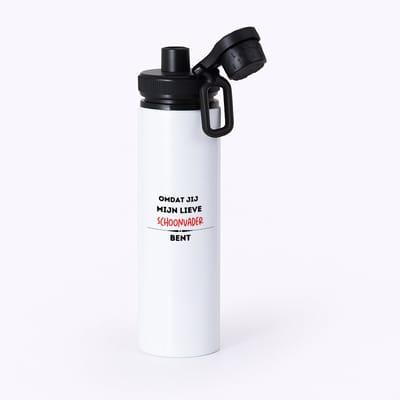 Hacebo® - omdat jij mijn lieve schoonvader bent waterfles met draaidop zwart - Vader - de liefste schoonvader - vader cadeautjes - vaderdag - verjaardag - geschenk - kado - water fles - 850ML