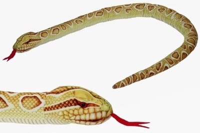 Cornelissen Pluche gevlekte gouden python knuffel - 150 cm - Slangen - reptielen knuffels - Speelgoed - voor kinderen