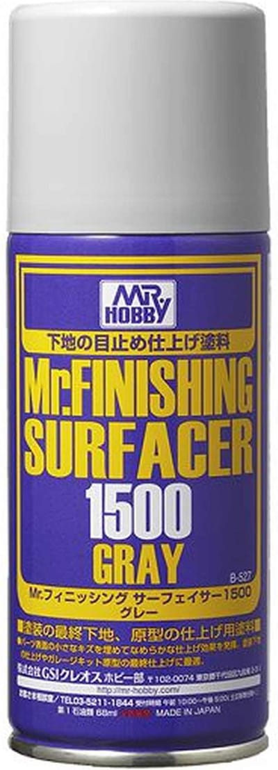 Mr. Hobby Hobbyverf - B-527 Surfr Grijs 1500 - Primer Spray - 170ml Verf spuitbus - 170 ml