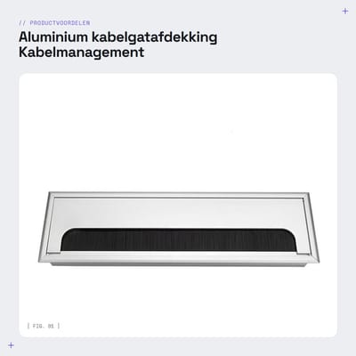 Dailygoods- Kabelgoot Aluminium - Kabelgoot Bureau - Kabelgoot Groot/Middel/Klein - Kabeldoorvoer - Kabelbeheer - Scharnierend Deksel