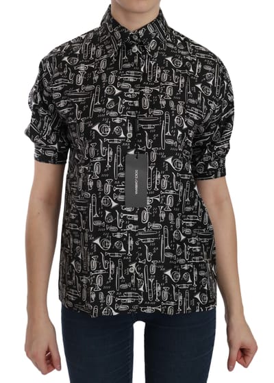 Zijde Muziekinstrumenten Print Shirt