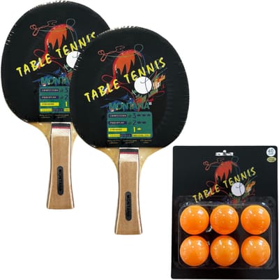 Tafeltennisset Montana Standaard - 2 bats - 6 ballen