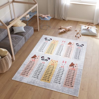 Tapiso Emma Vloerkleed Vermenigvuldigingstabel Kinderkamer Tapijt Maat- 80x150