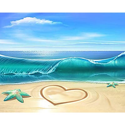 Diamond Love The Beach 5d Diamond Painting Diamond Borduurwerk Kruissteek Strass Afbeelding 20X30CM blue